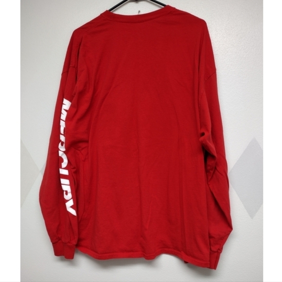 Mercury Gildan long sleeve red t-shirt with large front graphic - Picture 2 of 9